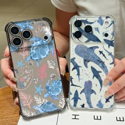 Shark Turtle Phone Case For iPhone 17e 17 Pro 16 15 Pro Max 14 13 12 Pro 11 Shockproof Soft Silicone Transparent Anti-fall Cover