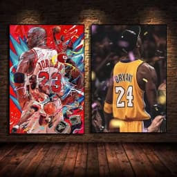 Basketball Legends Canvas Art Kobe LeBron More Framless Wall Decor for Living Room Sports Themed Home Decoration Ideal Gift
