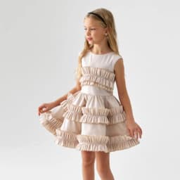 Girls Dress 2025 Spring Autumn Girls Cake Lace Dress Court Vest Dresses for Kids Princess Toddler Cosutme Baby Party Clothing