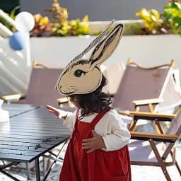 Mori Retro Kids Adult Rabbit Hairband Eye Mask Masquerade Ball Rabbit Mask Kids Holiday Mouse Fox Dress Up Tiara Hat Headband