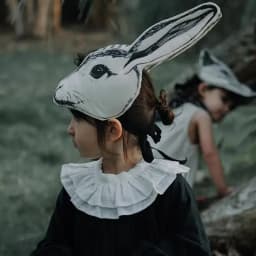 Mori Retro Kids Adult Rabbit Hairband Eye Mask Masquerade Ball Rabbit Mask Kids Holiday Mouse Fox Dress Up Tiara Hat Headband
