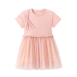 Little maven Baby Girls Clothes 2026 Summer Children's Clothing Cartoon Stars Birthday Gifts Mesh Dresses 2-7 Years Kids