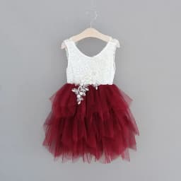 Summer Lace Girls Dress Gauze Kids Princess Dresses for Girl Vest Dress Party Dress Baby Clothes E16900