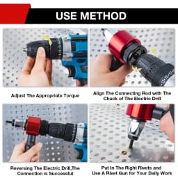 Rivet Gun M3 M4 M5 M6 M8, Household Electric Rivet Nut Gun Converter, Industrial Grade Nut Riveting Tool, Fast Nut Riveting Tool