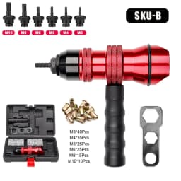 Electric Rivet Nut Gun Riveting AdapterM3 M4 M5 M6 M8 M10 Insert Rivet Nut Tool Cordless for Electric Drill Manual Riveting Tool