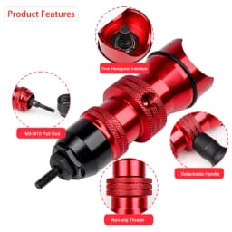 Electric Rivet Nut Gun Riveting AdapterM3 M4 M5 M6 M8 M10 Insert Rivet Nut Tool Cordless for Electric Drill Manual Riveting Tool