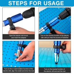 Electric Rivet Gun 2.4mm-4.8mm Portable Rivet Nut Gun Drill Adapter Home Plug-in Riveting Tool Wireless Rivet Nail Bit Tools Kit