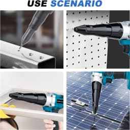Electric 18V Brushless Rivet Gun Cordless Rivet Nut Gun Automatic Rivet Lithium Battery With LED Light For 18V Battery