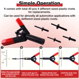 Plastic Rivet Gun Kit, Fastener Removal Tool, 40 Nylon Rivets, Suitable For Fastening Door Panels And Automotive Interior Parts