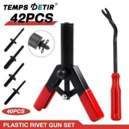 Plastic Rivet Gun Kit, Fastener Removal Tool, 40 Nylon Rivets, Suitable For Fastening Door Panels And Automotive Interior Parts