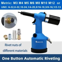 ROCOL Pneumatic Rivet Nut Gun Kit Industrial Adjustable Stroke Pneumatic Hydraulic Automatic Riveter Tool M3-M12 Rivnut Riveting