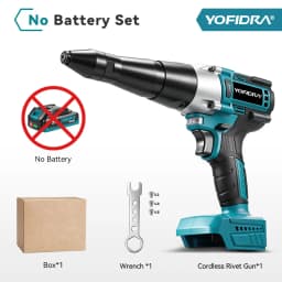 YOFIDRA Brushless Electric Rivet Gun 25000N Cordless Riveting Drill Nut Gun Metal Fastening Tool For Makita 21V Battery Pin