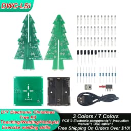Three-Dimensional 3D Christmas Tree LED DIY Kit Red/Green/Yellow LED Flash Circuit Kit Electronic Fun Suite