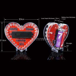 DIY Electronic Kit LED Heart-Shaped Multicolor Flow Light 51 Microcontroller RGB Colorful Love Heart Water Lamp Fun Soldering