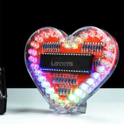 DIY Electronic Kit LED Heart-Shaped Multicolor Flow Light 51 Microcontroller RGB Colorful Love Heart Water Lamp Fun Soldering
