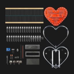 DIY Electronic Kit LED Heart-Shaped Multicolor Flow Light 51 Microcontroller RGB Colorful Love Heart Water Lamp Fun Soldering