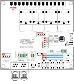 ESP32 - 4 Relay controller board for Wi-Fi Bluetooth TASMOTA Smart Home system, Home Assistant. ESP32R4.