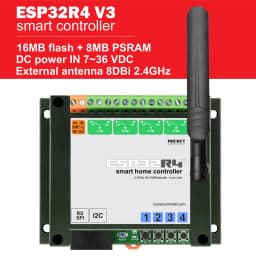 ESP32 - 4 Relay controller board for Wi-Fi Bluetooth TASMOTA Smart Home system, Home Assistant. ESP32R4.