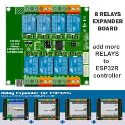 ESP32 - 4 Relay controller board for Wi-Fi Bluetooth TASMOTA Smart Home system, Home Assistant. ESP32R4.