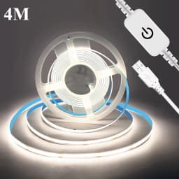1-5M USB Power COB LED Strip Light Touch Switch Dimmable For Indoor Lighting Living Room Bedroom Wardrobe TV Background Kitchen