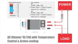 Dimmer AC Module for 16A/24A 600V High Load, 1 Channel, 3.3V/5V Logic with Current Load Control
