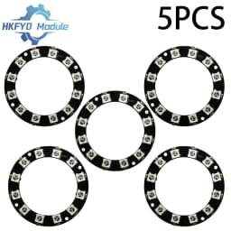 1-20PCS WS2812 12-Bit RGB LED Ring, 5050 Smart Full-Color Light Circle Module for Arduino DIY Lighting Effects