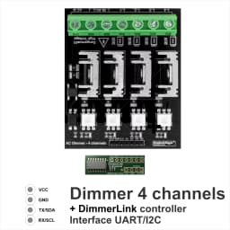 AC Light Dimmer Module, 4 Channel, 3.3V/5V logic, AC 50/60hz, 110V~400V, 10A per channel
