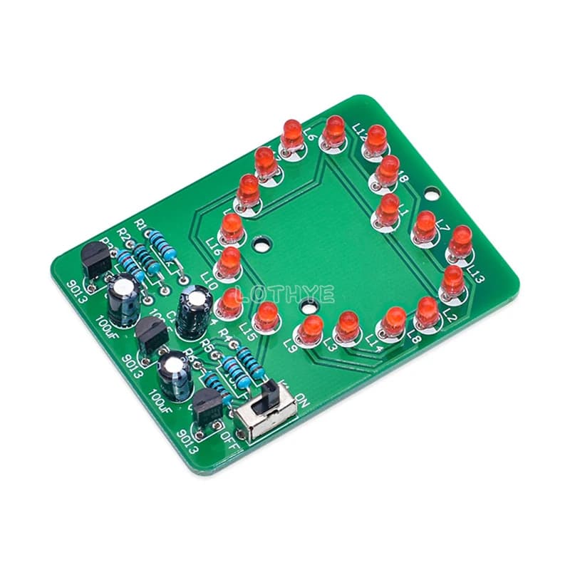 LED DIY Heart Shaped Flow Water Lamp Kit Love Light DIY Electronic Kit Cardioid Flashing Light Fun Soldering Practice Kit