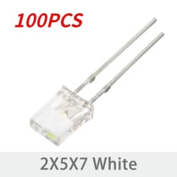 100PCS 2x5x7 LED Diodes Square Transparent Light Emitting Diode Lamp White Red Yellow Blue Green Electronic Luminescent Products