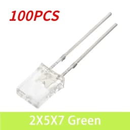100PCS 2x5x7 LED Diodes Square Transparent Light Emitting Diode Lamp White Red Yellow Blue Green Electronic Luminescent Products