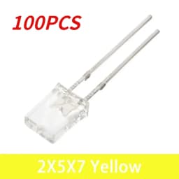 100PCS 2x5x7 LED Diodes Square Transparent Light Emitting Diode Lamp White Red Yellow Blue Green Electronic Luminescent Products