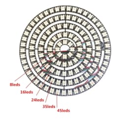 WS2812B 5050 RGB LED Ring 7 / 8 / 12 / 16 / 24 / 60 Bits Lamp Light with Integrated Drivers WS2812 for Arduino Raspberry Pi