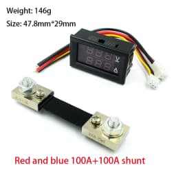 Mini Digital Voltmeter Ammeter DC 0-100V1A 10A 50A 100A LED DC dual display digital current and voltmeter Digital meter