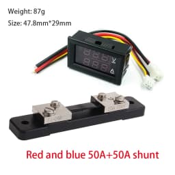 Mini Digital Voltmeter Ammeter DC 0-100V1A 10A 50A 100A LED DC dual display digital current and voltmeter Digital meter
