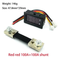 Mini Digital Voltmeter Ammeter DC 0-100V1A 10A 50A 100A LED DC dual display digital current and voltmeter Digital meter