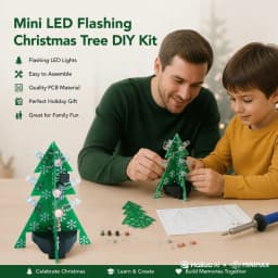 DIY Electronics Kit 3D Christmas Tree Soldering Practice Electronic Science Assembly Kit 3 Color Flashing LED PCB