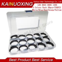 750pcs/LOT SMD LED Kit 0603 0805 1206 Red/Green/Blue/White/Yellow led diode set 5 Colors Each 50pcs