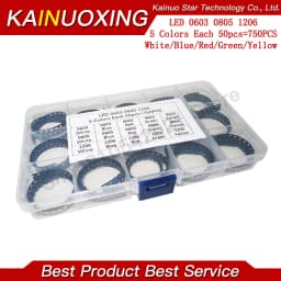 750pcs/LOT SMD LED Kit 0603 0805 1206 Red/Green/Blue/White/Yellow led diode set 5 Colors Each 50pcs