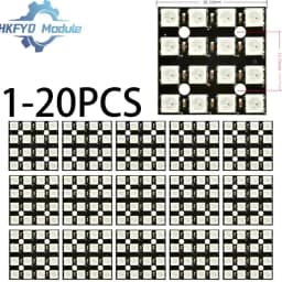 1-20PCS WS2812B 4x4 RGB LED Matrix Module, 16-Bit Full-Color Programmable Light Panel for Arduino DIY Lighting Project
