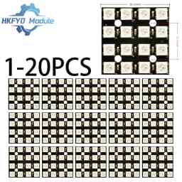 1-20PCS WS2812B 4x4 RGB LED Matrix Module, 16-Bit Full-Color Programmable Light Panel for Arduino DIY Lighting Project