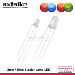 50PCS 3mm 5mm Bicolor Lamp Red Green Blue Common Anode / Cathode 3Pin Transparent Colloid Highlight LED Emitting Diode DIY KIT