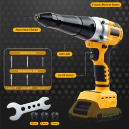 3.2/4.0/4.8MM Cordless Electric Rivet Gun Brushless Household Riveting Tool Insert Automatic Rivet Nut Tool for 20V Battery