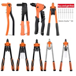 Hand Rivet Gun Set Professional Rivet Nut Riveter Construction Stapler DIY Hand Tool Riveter Tools Embody 50pcs Rivet Nut
