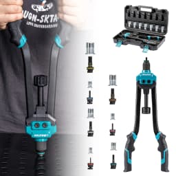 Libraton 16" Rivet Nut Tool Set Hand Rivet Nut Gun with 68PCS Rivet Nuts 7PCS Metric Interchangeable Mandrels For Home Repair