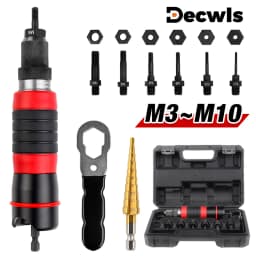 Nut Riveting Machine M3 M4 M5 M6 M8 M10, Industrial Grade Fast Riveting Tool, Electric Nut Gun, Including 3-12mm Drill Bit