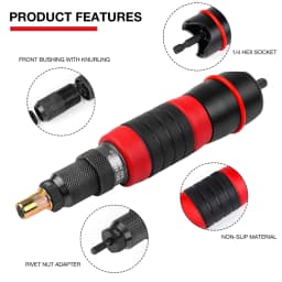 Nut Riveting Machine M3 M4 M5 M6 M8 M10, Industrial Grade Fast Riveting Tool, Electric Nut Gun, Including 3-12mm Drill Bit