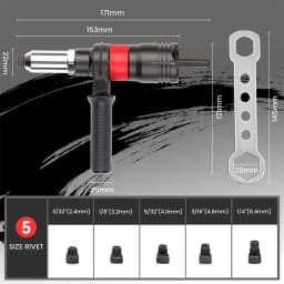 Riveting Machine Electric Rivet Gun Adapter Home 2.4-3.2-4.0-4.8-6.4mm Riveting Tools Cordless Multi-function Riveting Machine