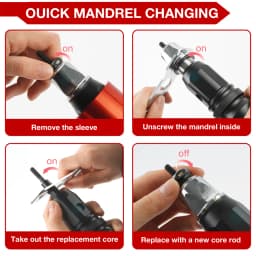 Electric Rivet Nut Gun Converter, Home DIY Nut Riveting Tools, M3 M4 M5 M6 M8 M10 Riveting Tools, Cordless Riveting Machine