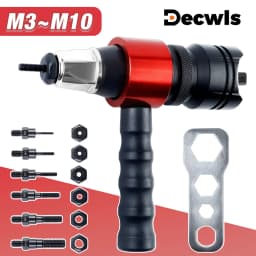 Electric Rivet Nut Gun Converter, Home DIY Nut Riveting Tools, M3 M4 M5 M6 M8 M10 Riveting Tools, Cordless Riveting Machine