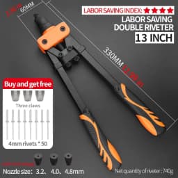 Hand Rivet Gun Set Professional Rivet Nut Riveter Construction Stapler DIY Hand Tool Riveter Tools Embody 50pcs Rivet Nut